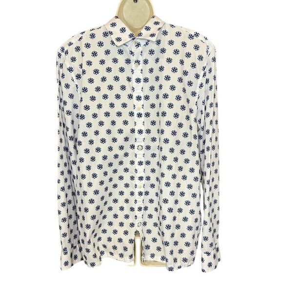 Ted Baker London Ilenka Floral Geo Print Cotton Button-Up Shirt NWOT Size 4/Larg - Picture 7 of 11